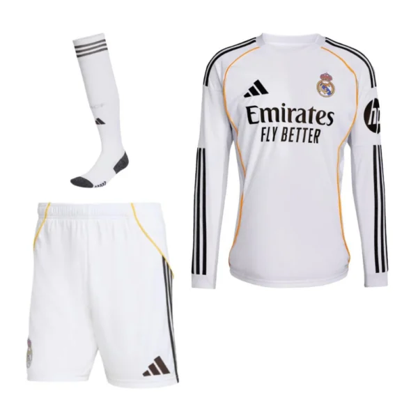 Real Madrid Thuis Set Long Sleeve 2025/26 Kids