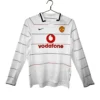 Manchester United Retro Uitshirt Long Sleeve Wit 2004/05